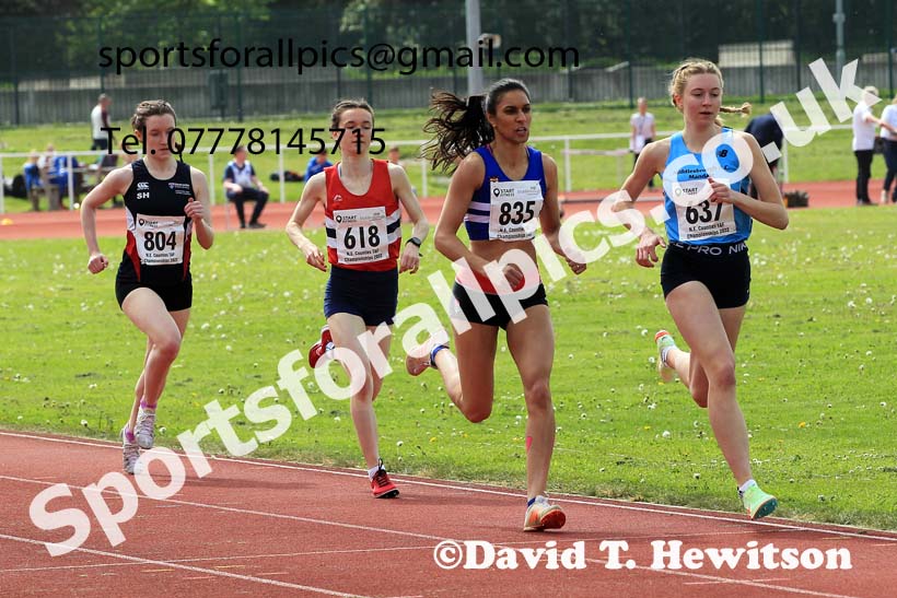 Women and Girls 800 metres, 2022 North Eastern Track and Field Champs., Middlesbrough. David T. Hewitson/Sports for All Pics